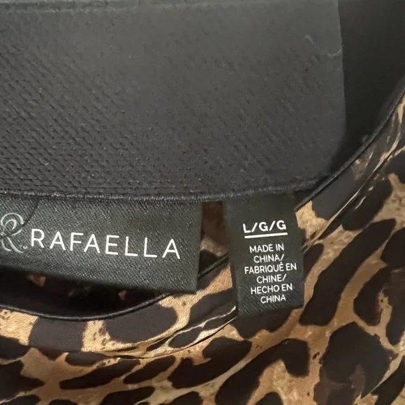 Adrienne Vittadini Leopard Print Short Sleeve Top sz lg new with tags - Picture 5 of 5